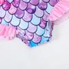 Girls Summer Swim Set Fish Scale Sleeveless Top Bikini Bottom 3PCS Beach Outfit