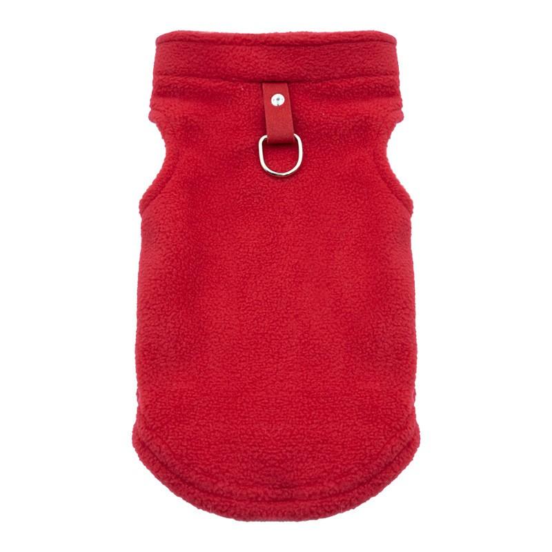 Warm Pet Vest Dogs Cats - Fleece Lined Cotton Blend Harness-Style Coat In Multiple Colors Sizes
