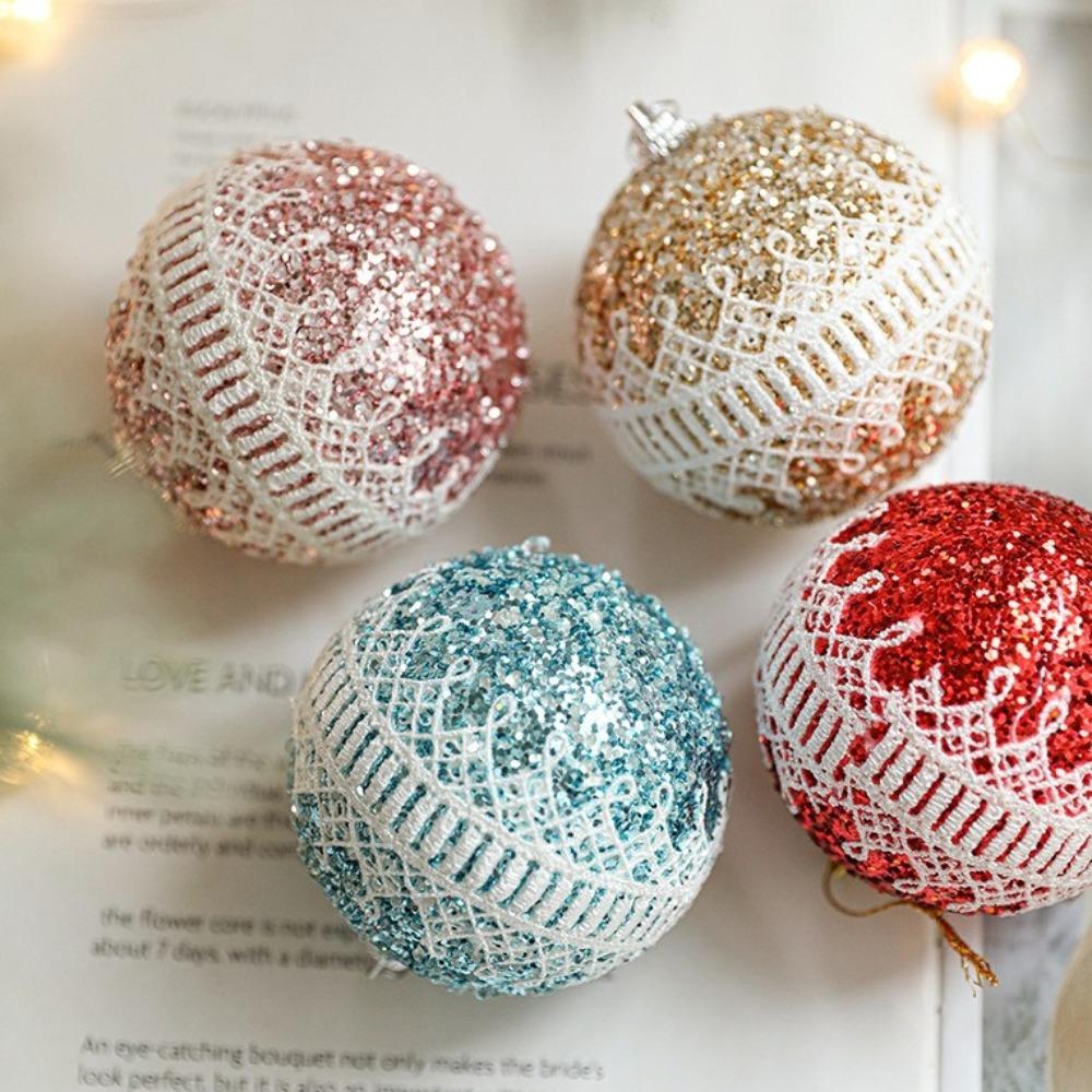 New 8CM Christmas Ball Pendant Creative Plastic Xmas Tree Decor Gifts Shatterproof Hanging Ball Ornament Party Decor