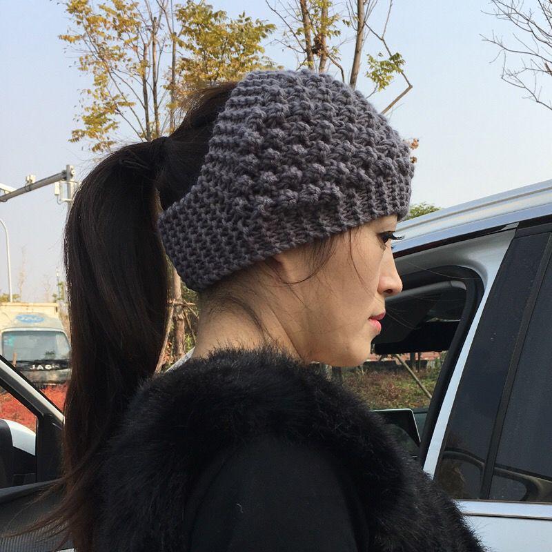 Women's Autumn/Winter Korean Knitted Wide-Brim Headband: Warm Wool Headgear with Flower for Hair & Head Protection