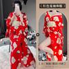 Japanese Kimono Cherry Blossom Print Cosplay Cos Stage Performance Suit Long Deep V-made Costume