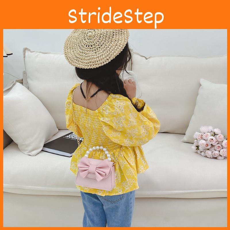 Adorable Mini Butterfly Bow Kids Handbag For Girls Cute Pu Crossbody Purse Accessory