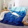 1 szt. Koc Ocean Dive Shark, Lekki Koc Flanelowy na Sofę, Łóżko, Podróż, Kemping, Salon, Biuro, Kanapę, Krzesło i Łóżko