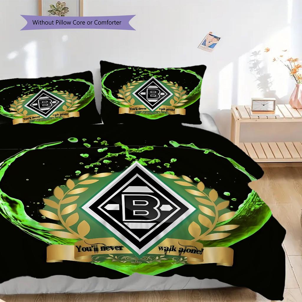 Set Copripiumino Trapuntato con Fantasia Borussia Federe Decorazione per la Casa Regalo di Compleanno (1 * copripiumino + 2 * federa, senza nucleo)
