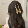 Hair Claw for Medium Long Claw, Size Metal Gripper with Anti-Slip Teeth, Medical Bear Rhinestone Decorated Clip Design Shark Medium-Long Buns