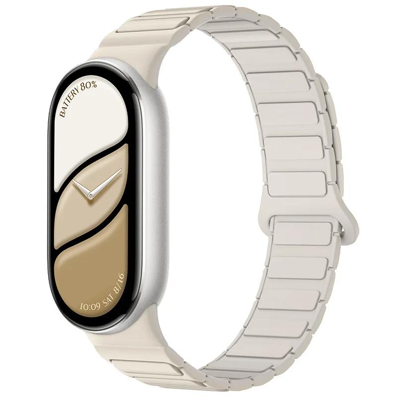 NEW Magnetic Sport Strap for Xiaomi Watch 10/9/8 Two Tone Silicone Band for Miband 10 NFC Smartwatch Replacement Bracelet
