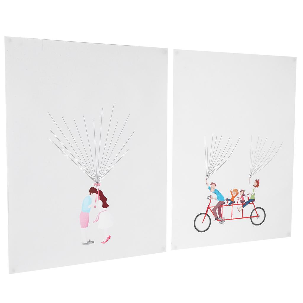 2Set Cartoon Pattern Fingerprint Painting DIY Signature Guest Book Wedding Birthday Party Decor