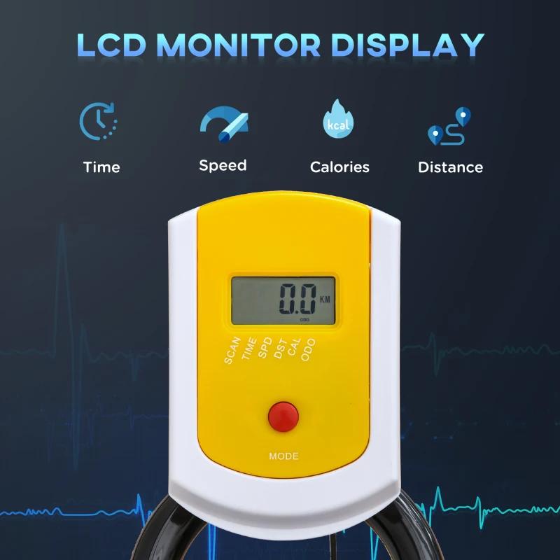 HOMCOM Heimtrainer mit multifunktionalem LCD-Display, verstellbarem Sattel und Lenker