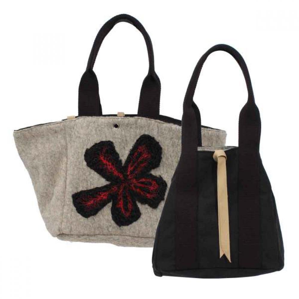 

Fornari Black Flower Trimming Tote Bag Ro53for201iv IV/340_FREE