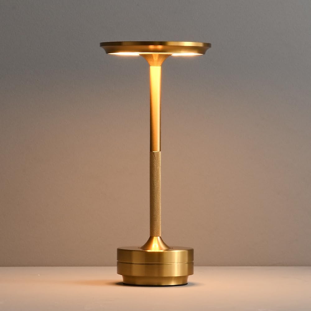 

Перезаряжаемые беспроводные настольные лампы, портативный настольный светильник с аккумулятором 5000 мАч, светодиодный настольный светильник с 3 цветами и бесступенчатой регулировкой яркости для дома, офиса золотой
