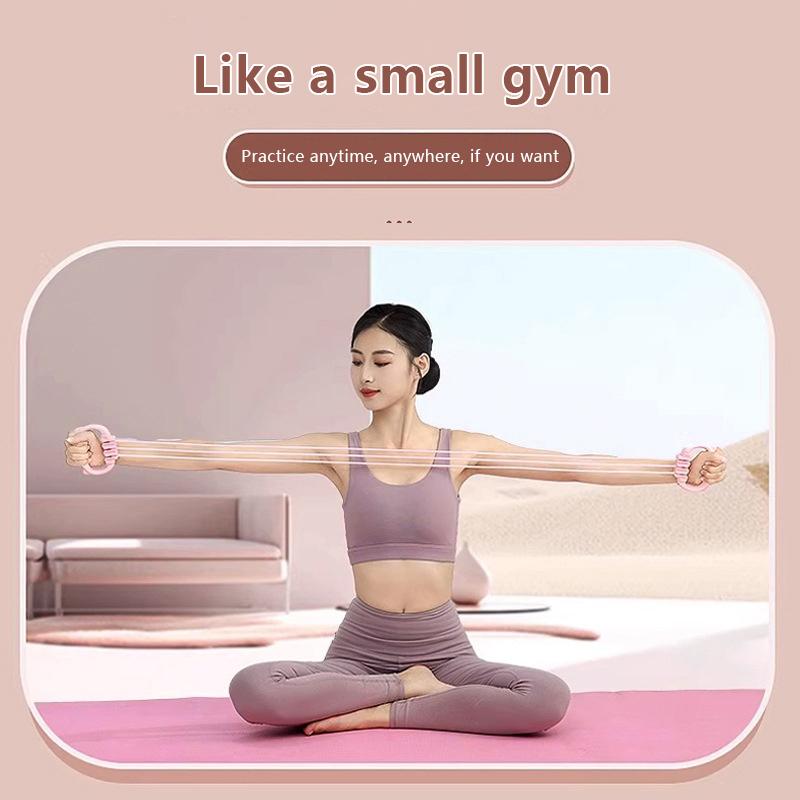 Resistance Band Elastic Puller Rope Non Slip Handle Exercise Band 6 Level Adjustable Yoga Stretching Belt For Shoulder Arms Back