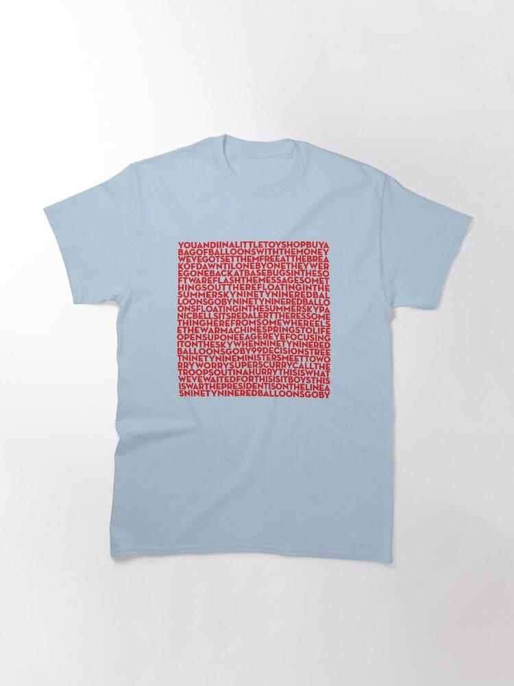 Nena 99 Red Balloons - Nena (lyrics) V.6 Classic T-Shirt