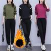 Plus Velvet Thickened Casual Sports Suit Women's Autumn and Winter Models Plus Size Fashion Sweater Sweatpants Two-piece Suit