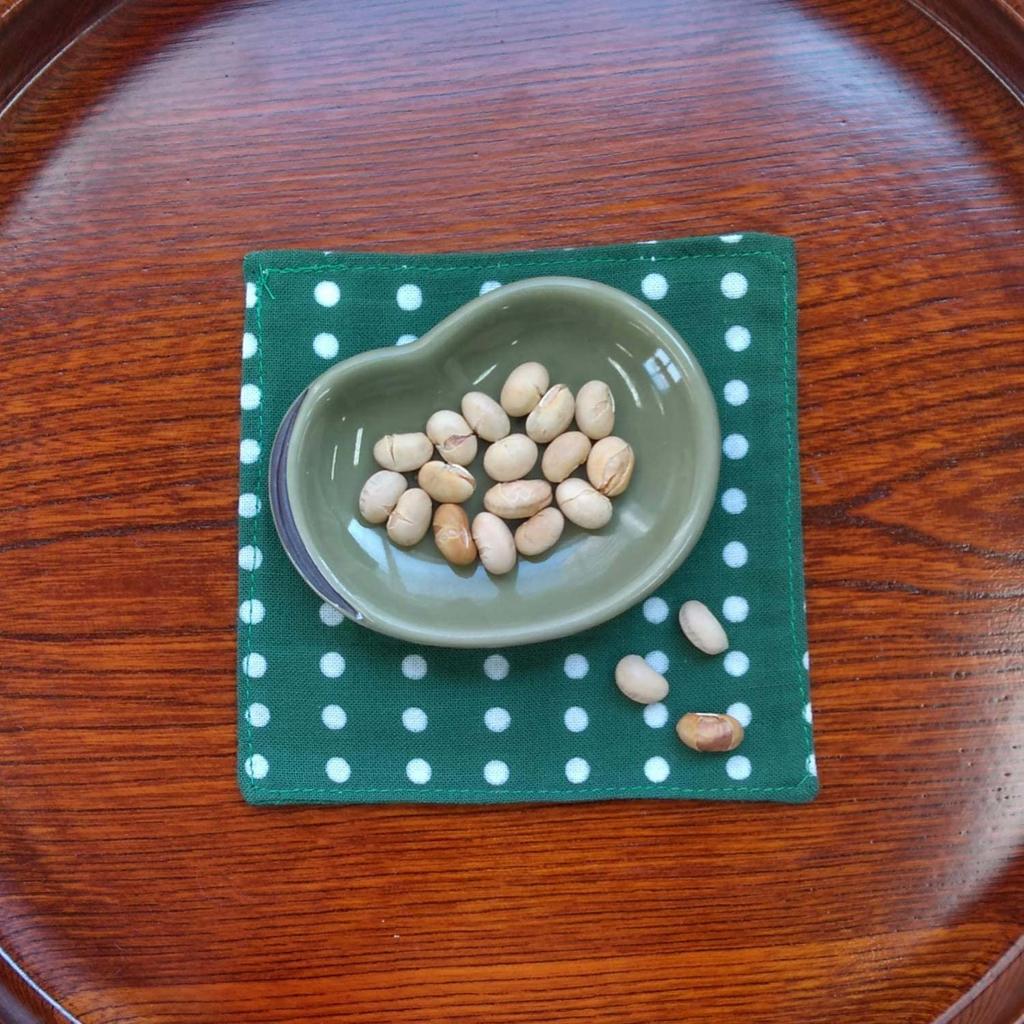 IKS Tenugui Hand Made in 34 x Polka Ground Prime Fabric Chū-sen Towel, Japan, 88cm, Dots, "Mame-shibori Khaki" Color, 100% Cotton, (Unfinished)