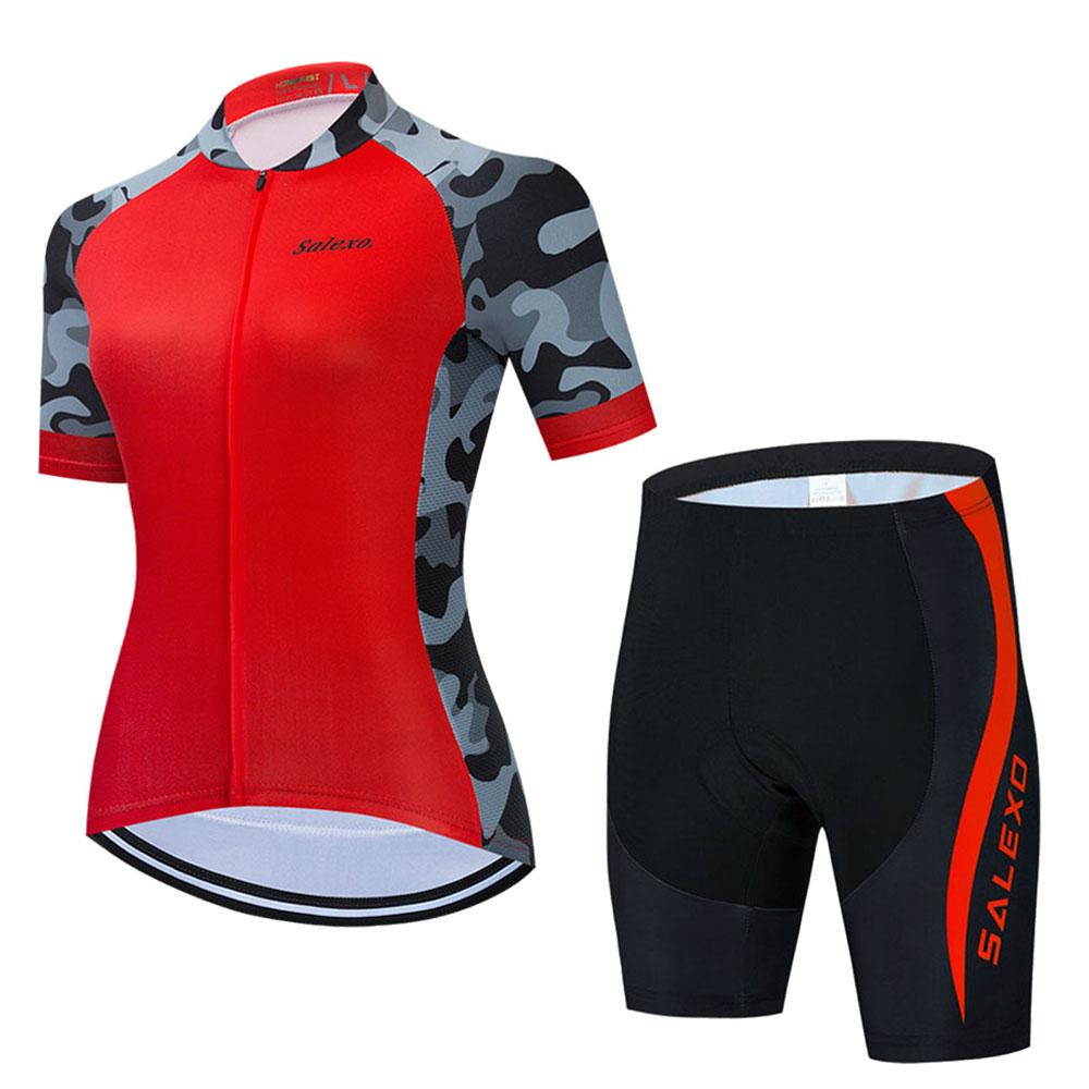 Women Sleeve Set Summer Maillot 19D Bib Shorts Bicycle Clothes Sportwear MTB Cycling Clothing 2026 Summer Breathable Cycling Suit Set
