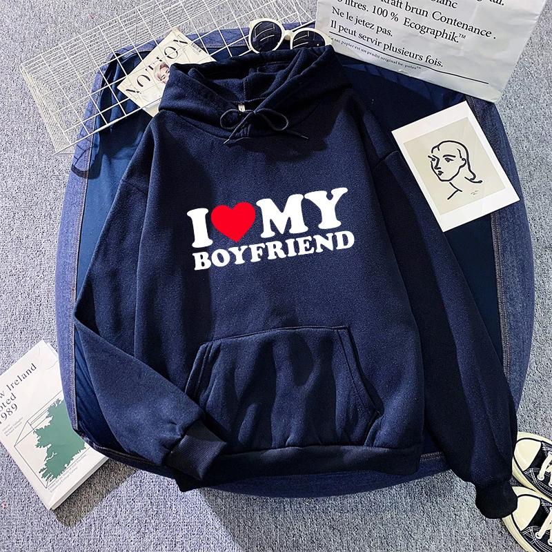 2025 Heißer Verkauf Paar Hoodie Klassische Liebe BF GF Bedrucktes Sweatshirt Alle Jahreszeiten Mann Frau Zuhause Outdoor Lässig Sportlich Lockerer Pullover