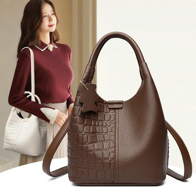 Handheld Shoulder Bag with Fashionable Crocodile Pattern Crossbody Bag for Women, Multi-color Bucket Bag