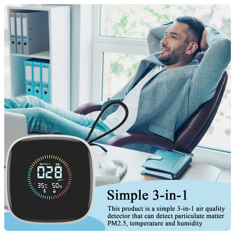 Pm2.5 Detector Air Quality Monitor Portable Small Digital AirQuality Detector Multipurpose Home Humidity Tester For Smart Home