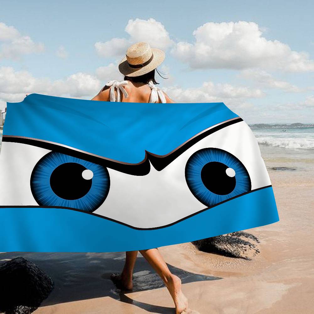 New Cartoon Big Eyes Microfiber Printed Beach Towel Mountain Climbing Yoga Beach Swimming Running Absorbent Soft Towel