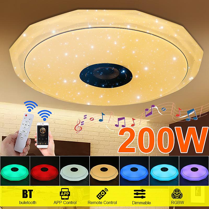 200W WiFi Modern RGB LED Ceiling Lights Home Lighting APP Bluetooth Music Light Bedroom Lamps Smart Dimmable Music Ceiling Lamp