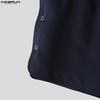 INCERUN Herren Elastischer Bund Seitenknöpfe Einfarbig Minihosen Shorts Homewear