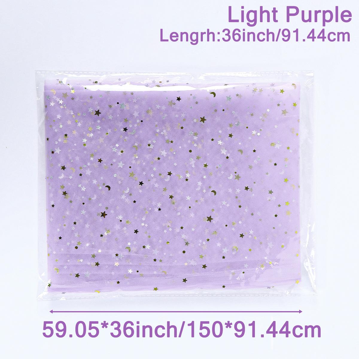 

Encrypted Soft Mesh Fabric White Pink Purple DIY Sewing Materials Wedding Party Decor Sparkle Star Pattern Fabric Bridal Decor