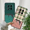Cartoon Grid Cat Funda Phone Cover Case for Xiaomi Redmi Note 13 Pro Plus 14 7 8 12 Pro 9 10 11 11s 12s 10S 9S