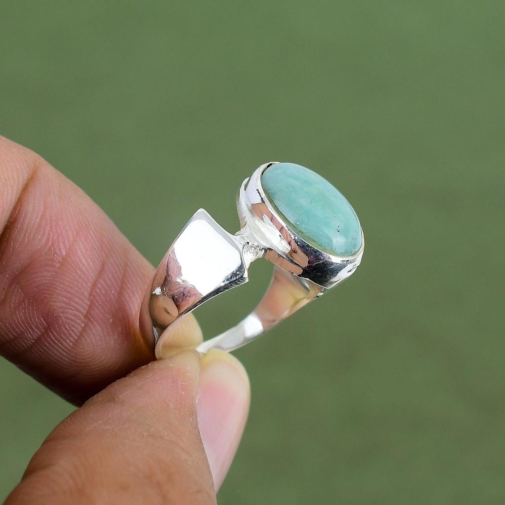 Amazonite Ring 925 Sterling Silver Ring Handmade Ring Unique Gemstone Ring Silver Jewelry Beautiful Ring Wedding Gift Available In Ring Size