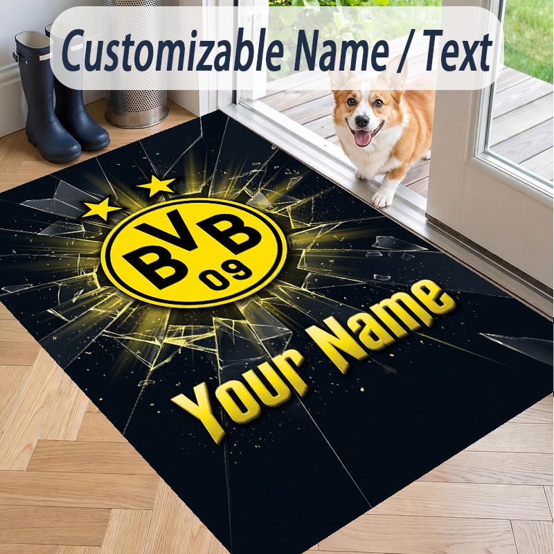 Benutzerdefinierter Teppich mit Aufdruck Borussia Dortmund Rutschfester Bodenbelag Für Wohnzimmer-Dekoration