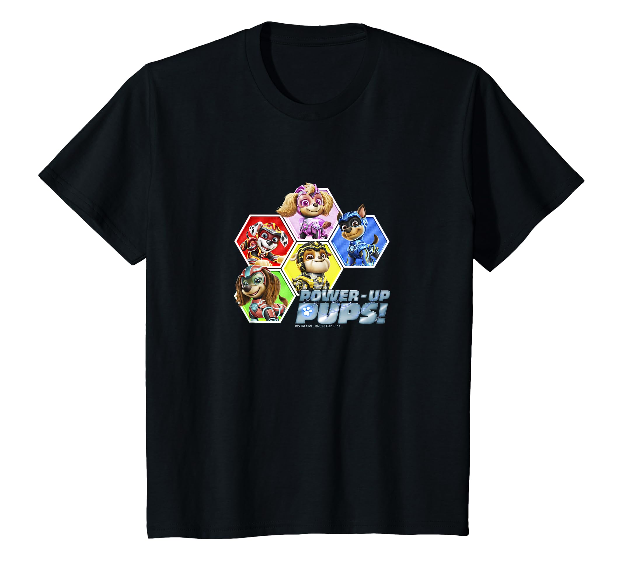 

Kids PAW Patrol: The Mighty Movie Power-Up Pups! Group Shot T-Shirt