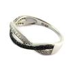 Silver Ring 'Sissi' Black White (rhodium) - 5 Mm