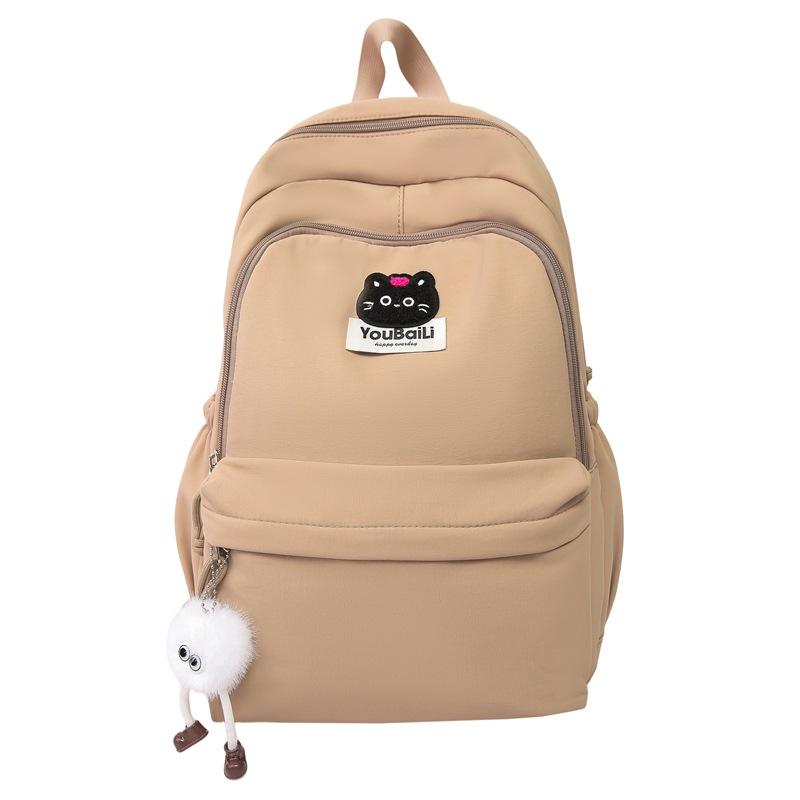 Large Capacity Junior High School Student Schoolbag Black Cat Women's Backpack Class Book Bag