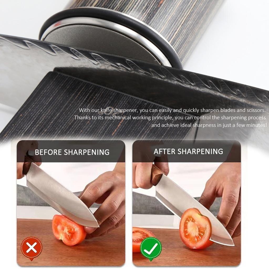 Rolling Knife Sharpener Fast Diamond Ceramic Discs 15° /20° Magnetic Angles for Any Blade Hardness Sharpening Kit with Gift Box