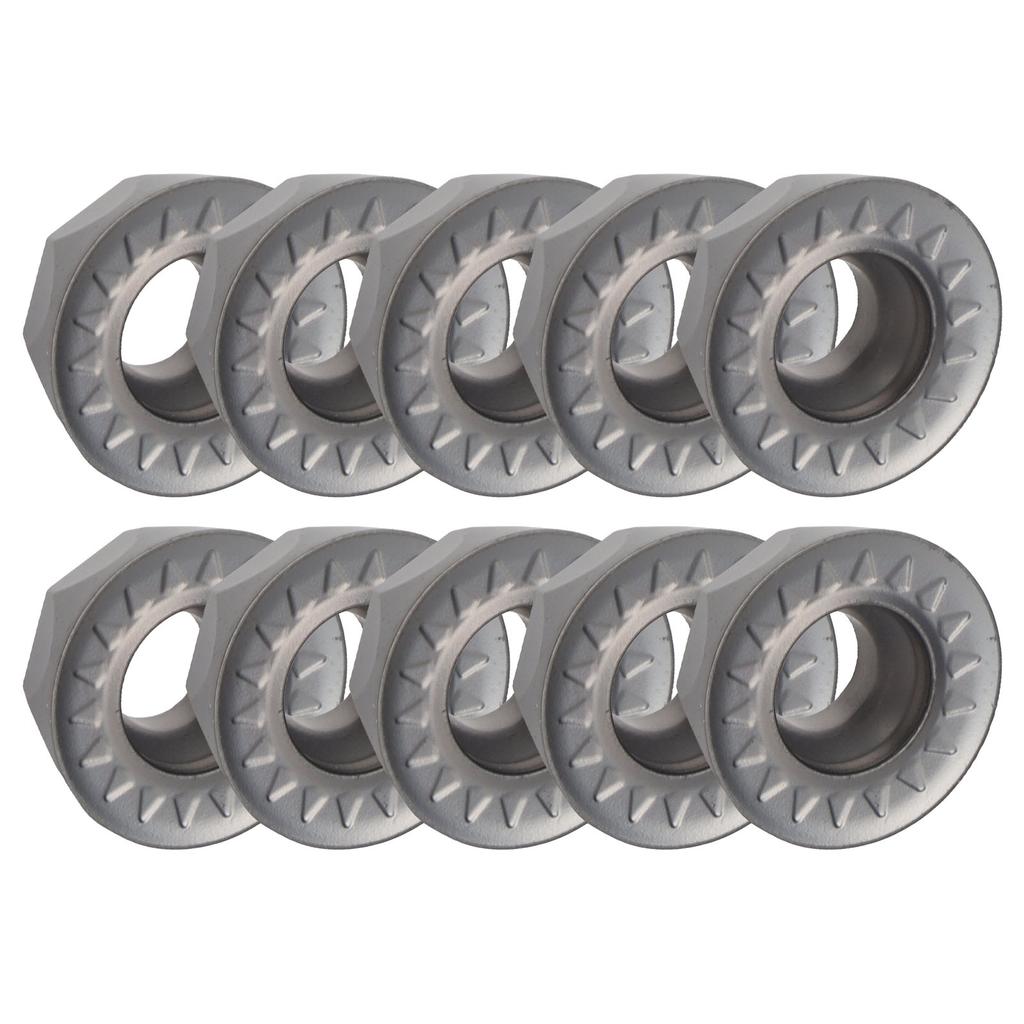 10Pcs Turning Insert Carbide Round Blade Lathe Cutter Milling CNC Cutting Tool Set Kit(RPMT1204MOEJS )