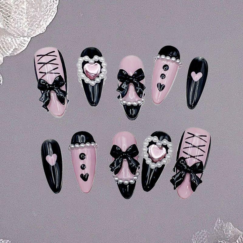 

Детские специальные накладные ногти, которые можно носить, для 12-летней девочки, накладные ногти, наклейки на ногти для 10-летней девочки, длинные наклейки на ногти для девочки Powder ink (long tip) XS [In Stock]]