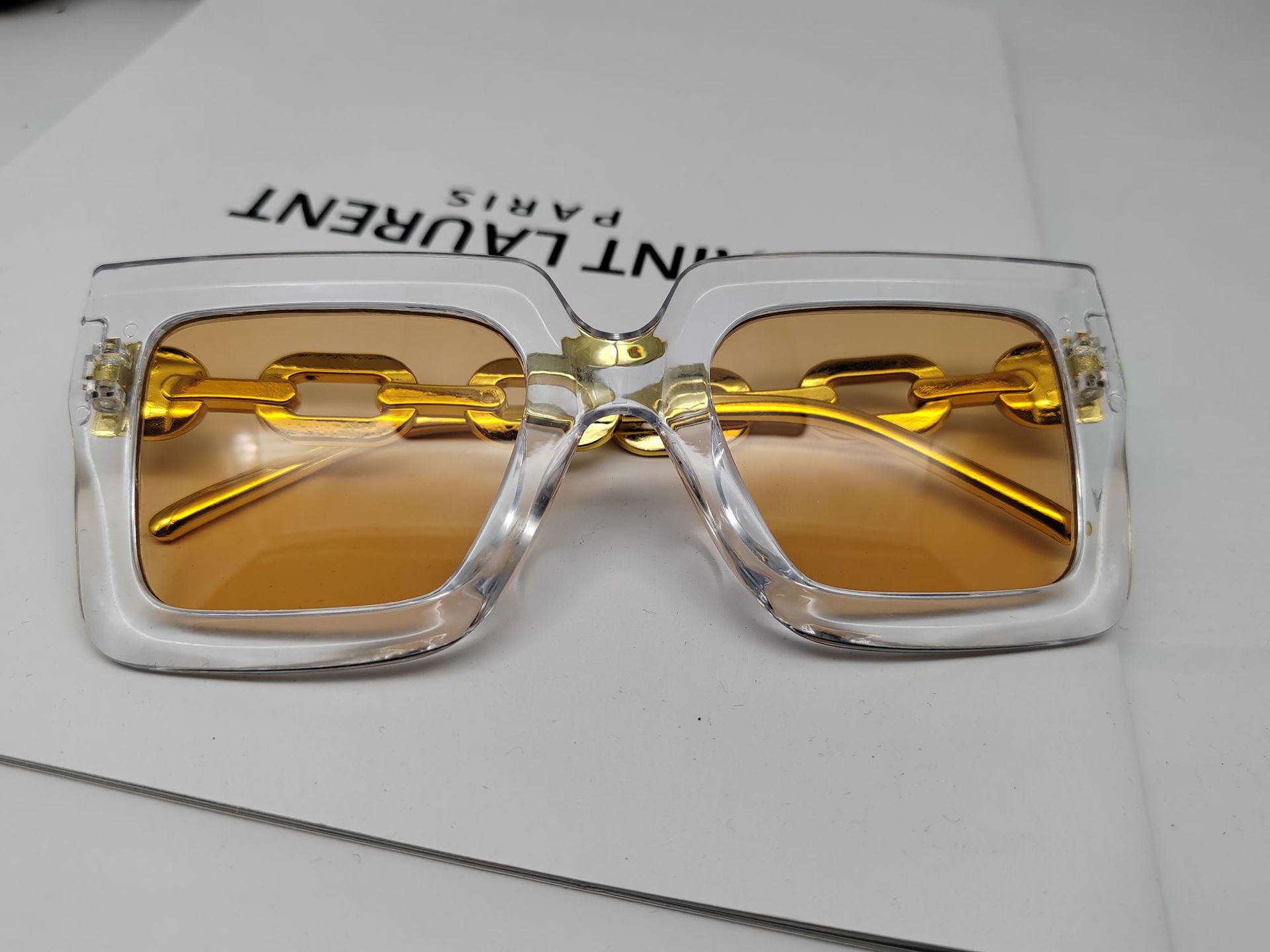 

Солнцезащитные очки Box Chain с большой оправой, женские квадратные очки премиум-класса с защитой от ультрафиолета