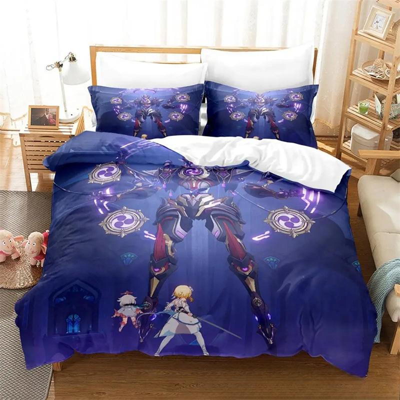 Anime Spiel Genshin Impact Scaramouche Bettwäscheset Jungen Mädchen Einzelbett Queen Size Bettbezug Kissenbezug Bett Kinder Erwachsene