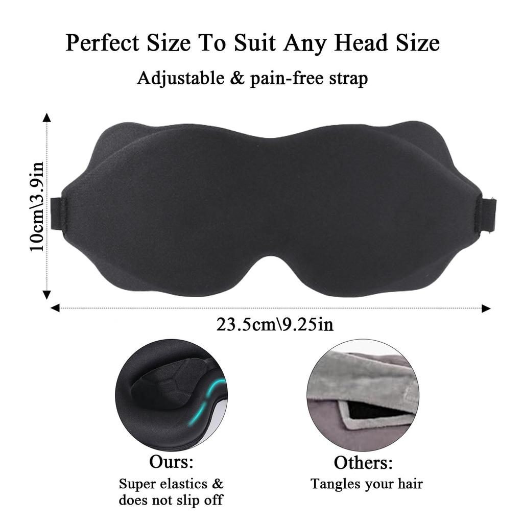 Blackout Sleep Mask for Women & Men - Sleeping Mask Zero Eye Pressure Super Soft & Comfortable with Adjustable Strap
