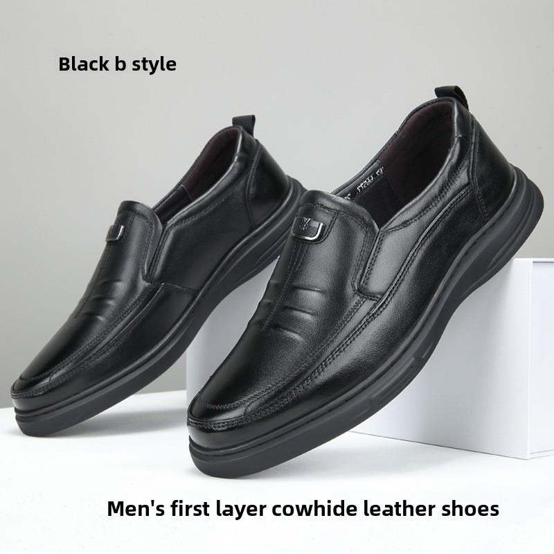 

Мужская обувь из натуральной кожи, мягкая подошва, нескользящая, дышащая, повседневная, для платья, для папы 44