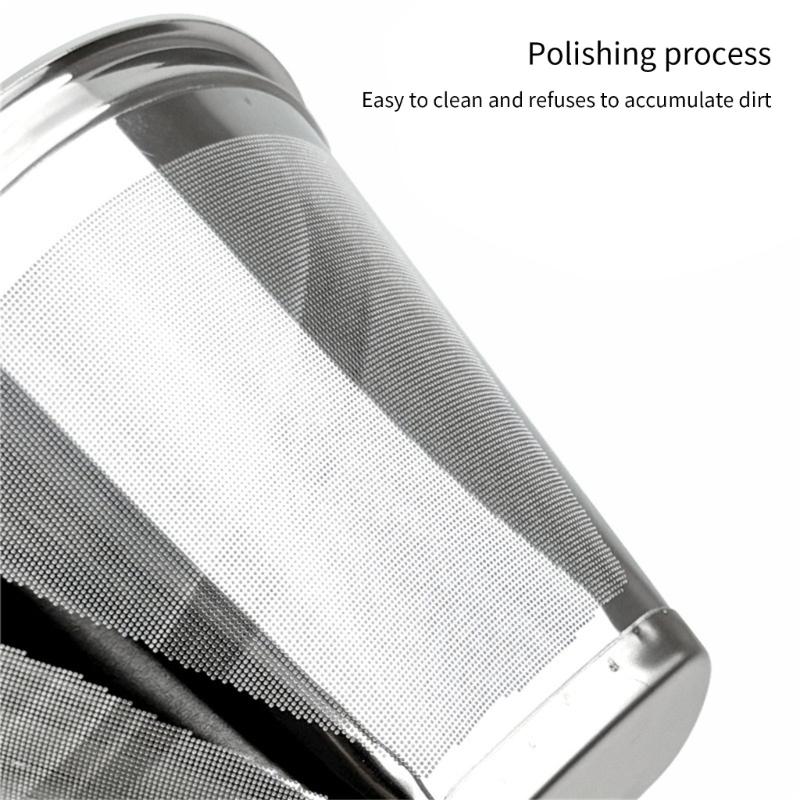 Stainless Steels Coffee Filter Fine Mesh Screen Reusable Cone Shape Strainer for Espresso Coffee Maker Machine Part