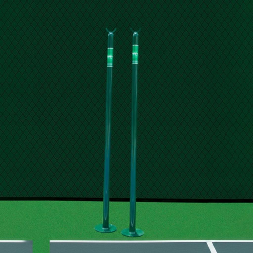 2 Pieces Tennis Singles Stick Aluminum Post Powder-Coated