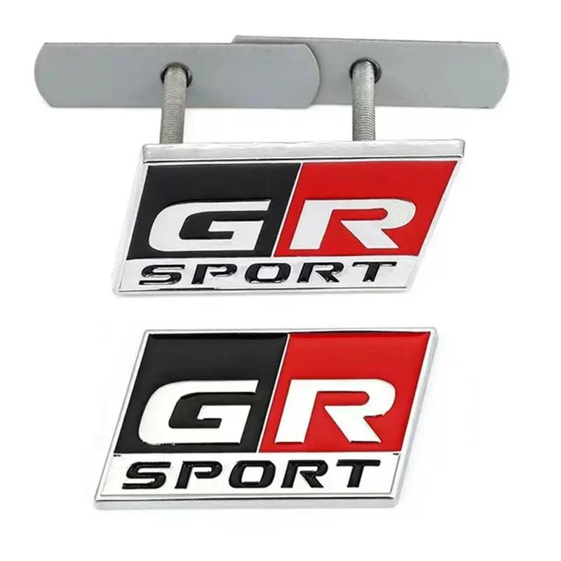 3D Metal GR Sport Logo Car Front Hood Grille Emblem Badge Auto Side Fender Decal Sticker for HV YARiS RZ RC RS Prius