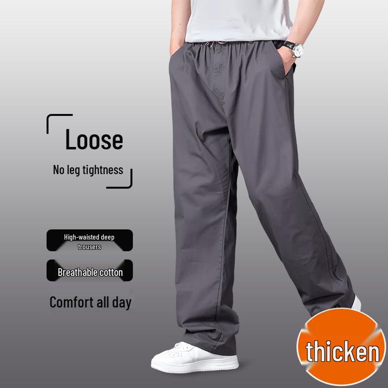 

Мужские осенне-зимние толстые повседневные хлопковые брюки - свободного кроя, с несколькими карманами, комбинезон большого размера 3XL: 180-190 lbs