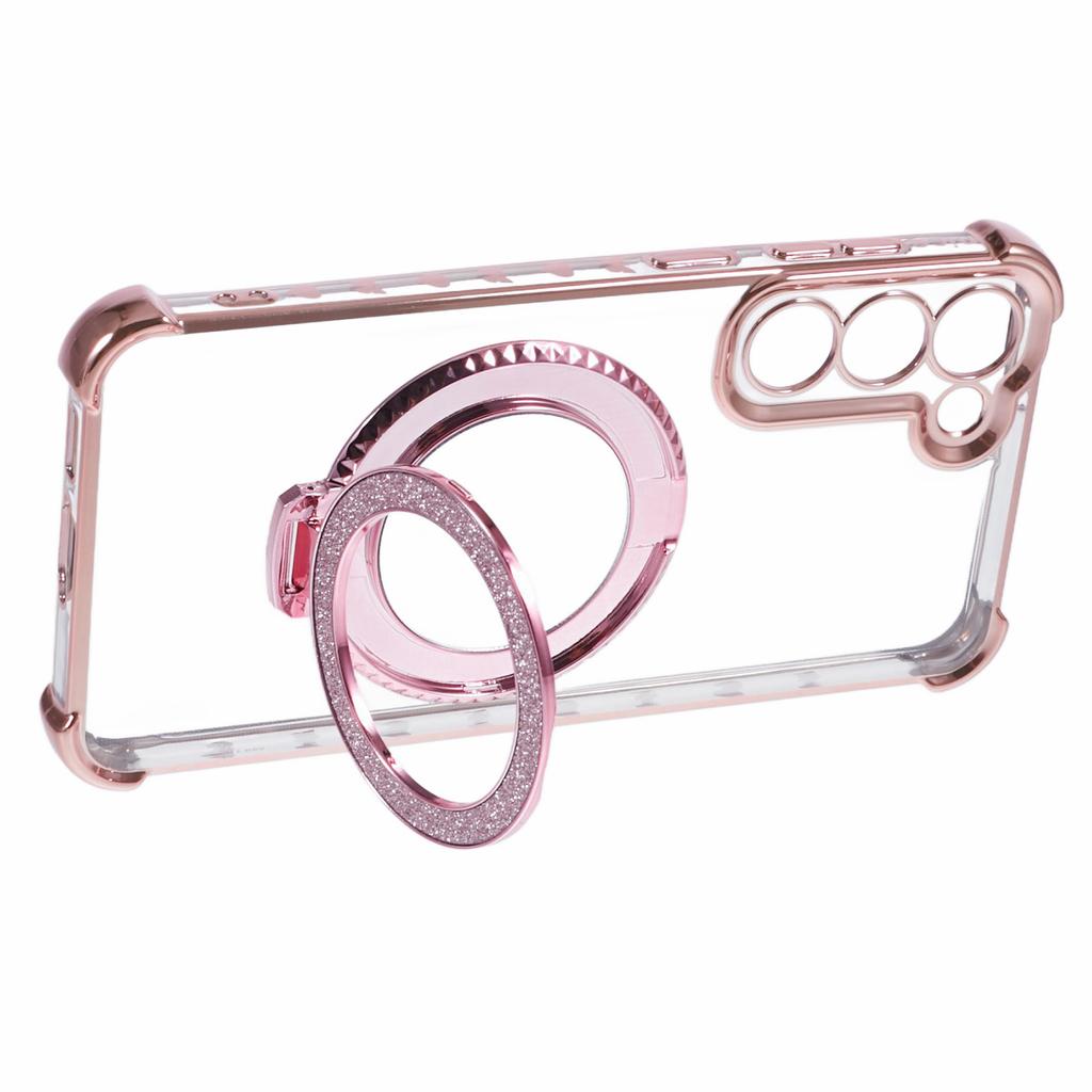 Pour Samsung Galaxy S23 Étui Miroir Béquille Housse de Téléphone TPU Motif Cœur sur le Côté