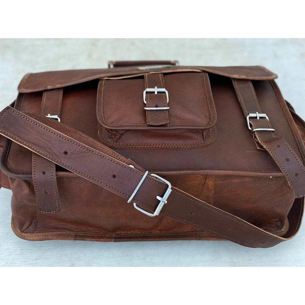 Leather Vintage Messenger Bag ( Handmade Leather Bag) Men's Laptop Briefcase