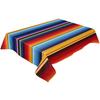 Mexican Colorful Striped Rectangle Tablecloth Holiday Party Decoration Reusable Waterproof Tablecloth Mexican Fiesta Table Decor