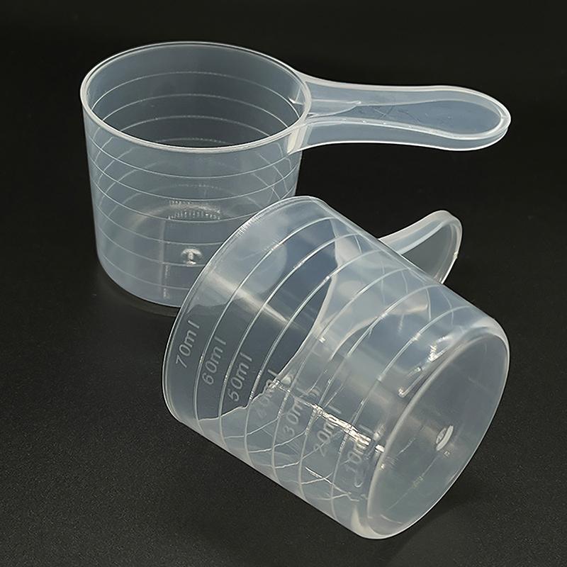 5Pcs 70Ml Plastic Measuring Cup With Scale Transparent Mixing Cup Measuring Jar Container Beaker Kitchen Baking Tool Bakery Diy