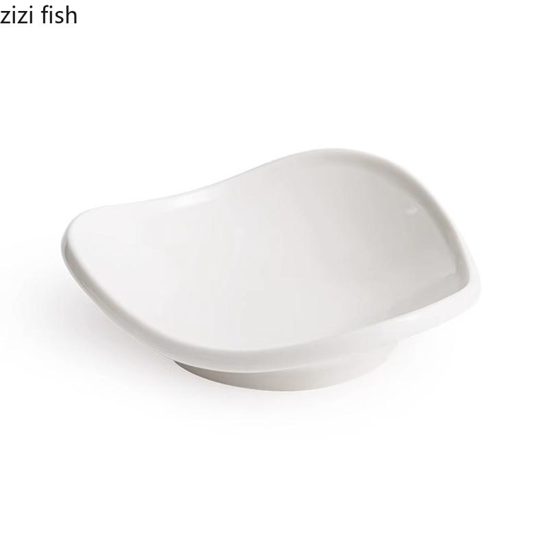 Pure White Irregular Ceramic Triangular Bowl Salad Bowl Dessert Sushi Bowls Molecular Cuisine Display Bowls Specialty Tableware