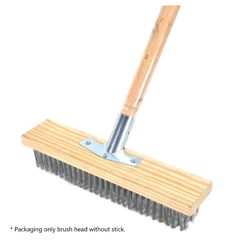 Stainless Steel Wire Floor Brush Head 11.8Inch 19.68Inch Heavy Duty Scrubber for Concrete Stain Outdoor Deck Garage