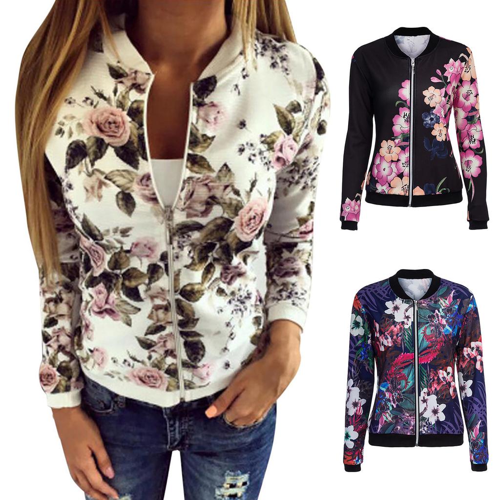 floral baseball jacket